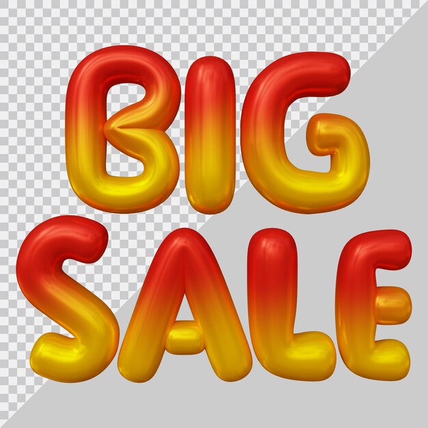 Representación 3d de texto de gran venta con estilo moderno