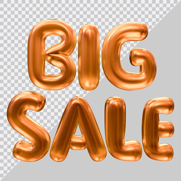 Representación 3d de texto de gran venta con estilo moderno