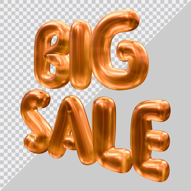 Representación 3d de texto de gran venta con estilo moderno