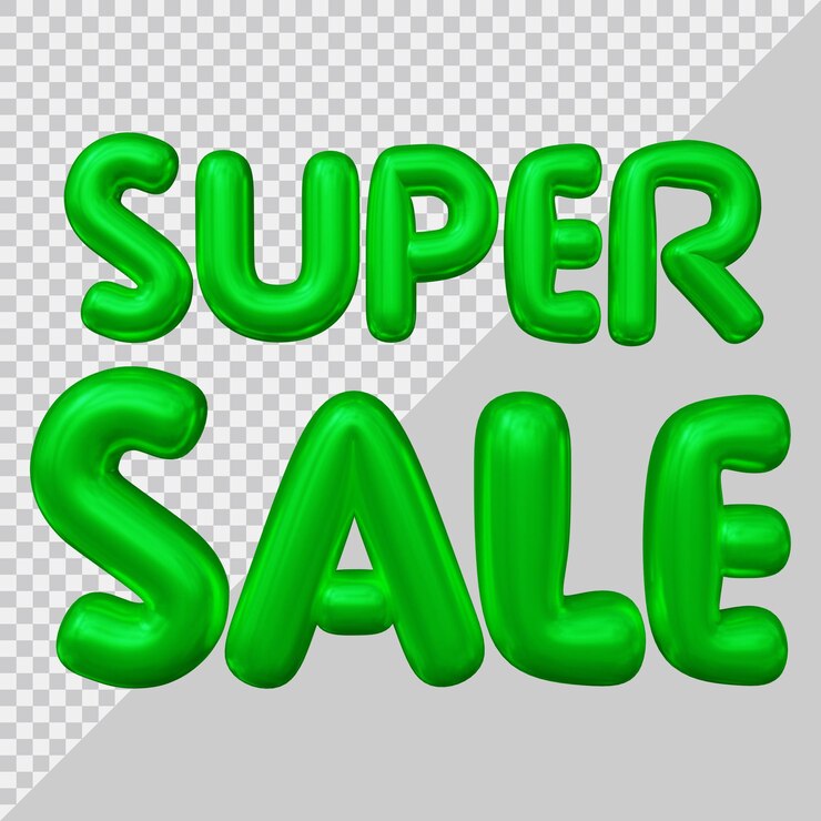 PSD representación 3d de texto de super venta con estilo moderno