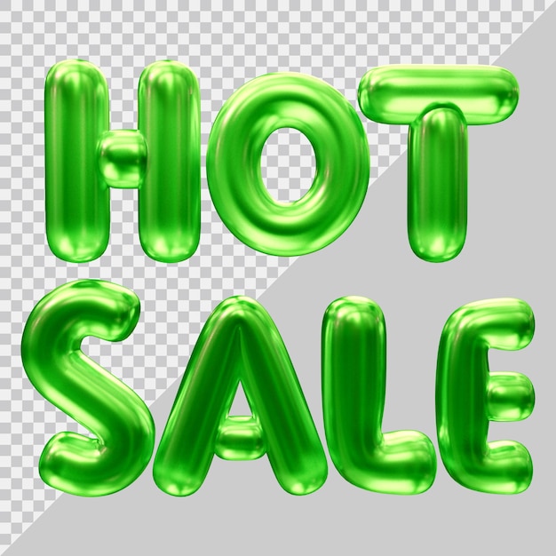 Representación 3d de texto de venta caliente con estilo moderno