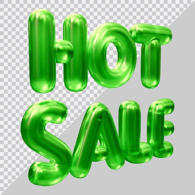 Representación 3d de texto de venta caliente con estilo moderno