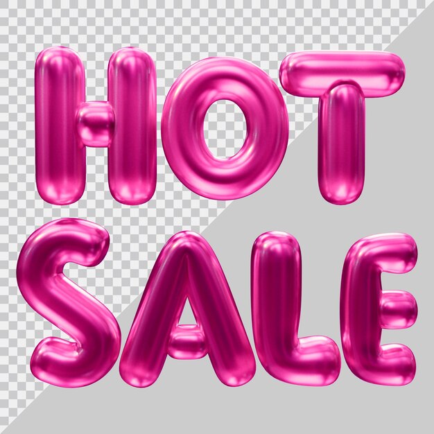Representación 3d de texto de venta caliente con estilo moderno