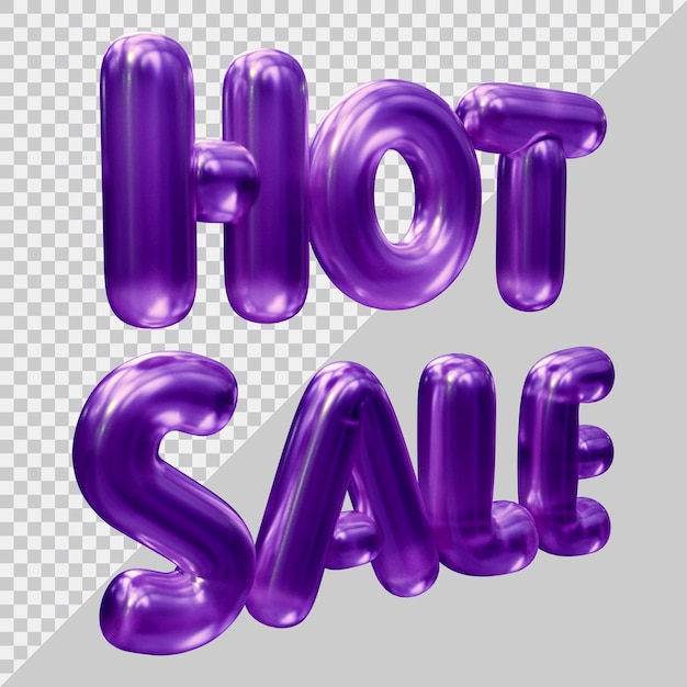 Representación 3d de texto de venta caliente con estilo moderno