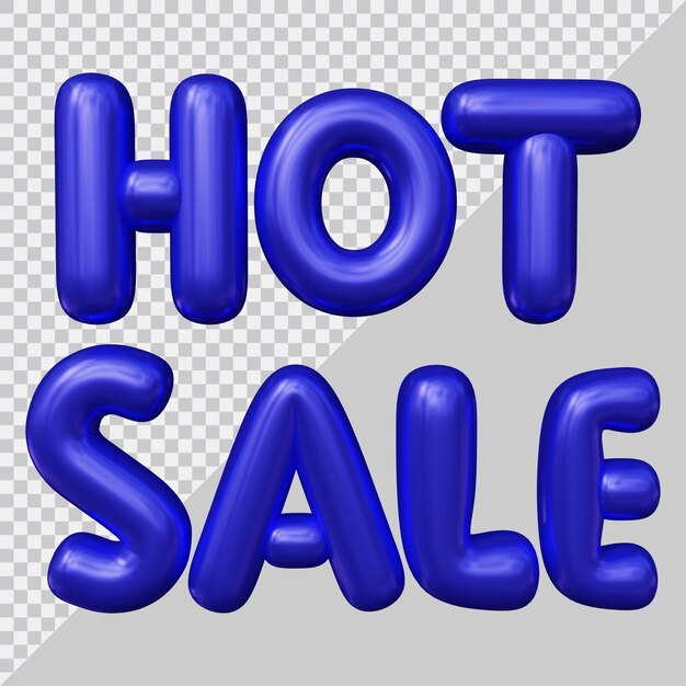 Representación 3d de texto de venta caliente con estilo moderno