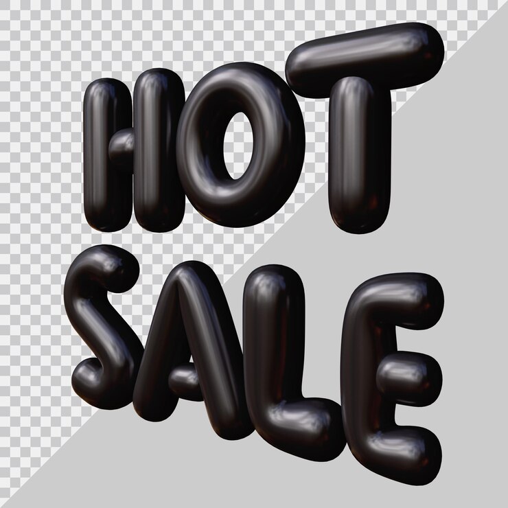 PSD representación 3d de texto de venta caliente con estilo moderno
