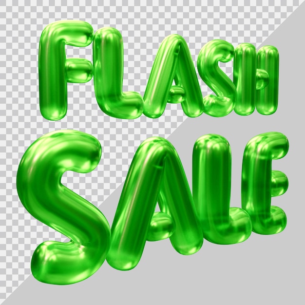 Representación 3d de texto de venta flash con estilo moderno