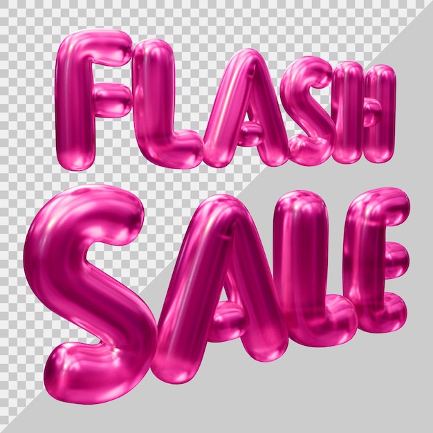 PSD representación 3d de texto de venta flash con estilo moderno