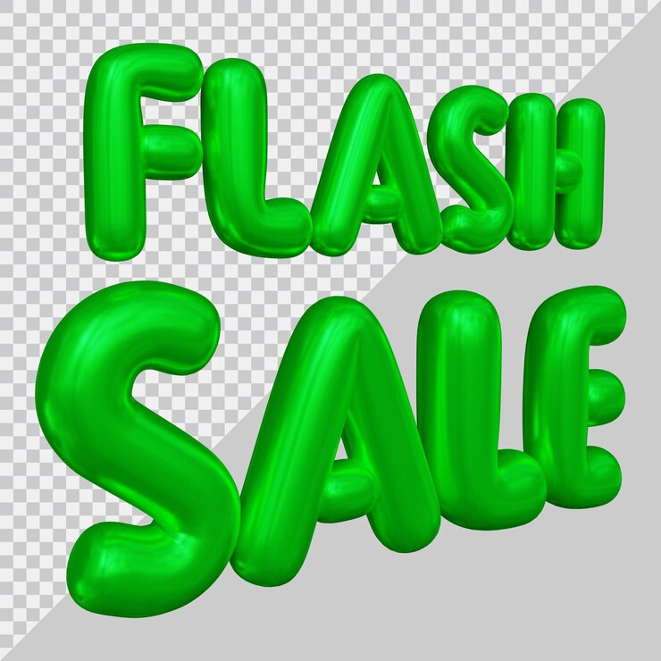 PSD representación 3d de texto de venta flash con estilo moderno