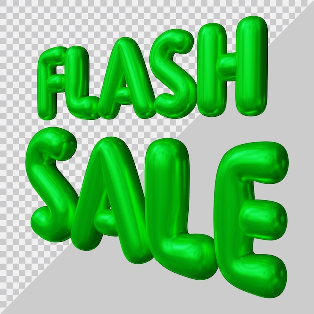 Representación 3d de texto de venta flash con estilo moderno