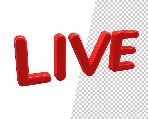 Representación 3d de texto en vivo