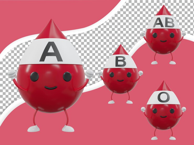 PSD representación 3d tipo de sangre psd premium transparente