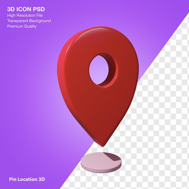 Representación 3D de la ubicación del pin