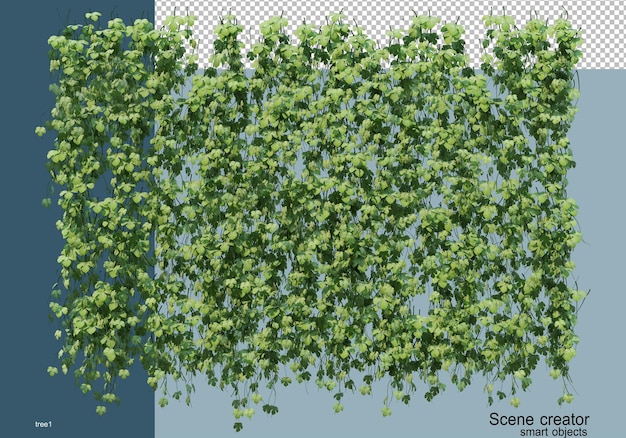 Representación 3d de varios tipos de árboles.