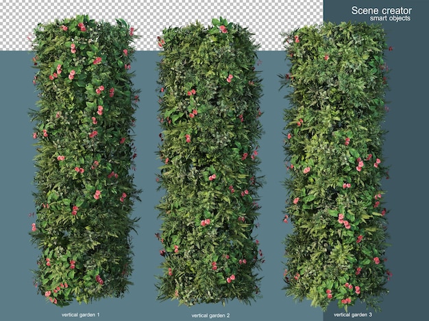 Representación 3d de varios tipos de pastizales