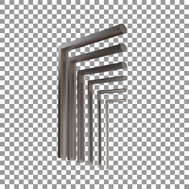 Representación 3D de la versátil ilustración de la herramienta mecánica de precisión del destornillador LKey