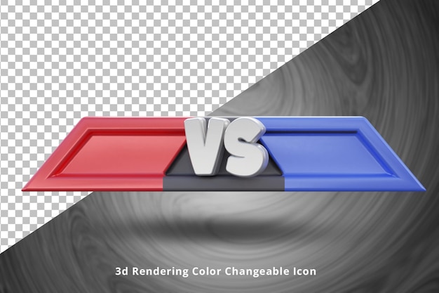 PSD representación 3d versus marcador o pantalla de batalla 3d vs fight