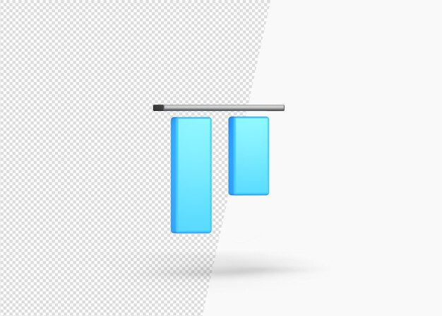 Representación 3D vertical alinear la parte superior aislada
