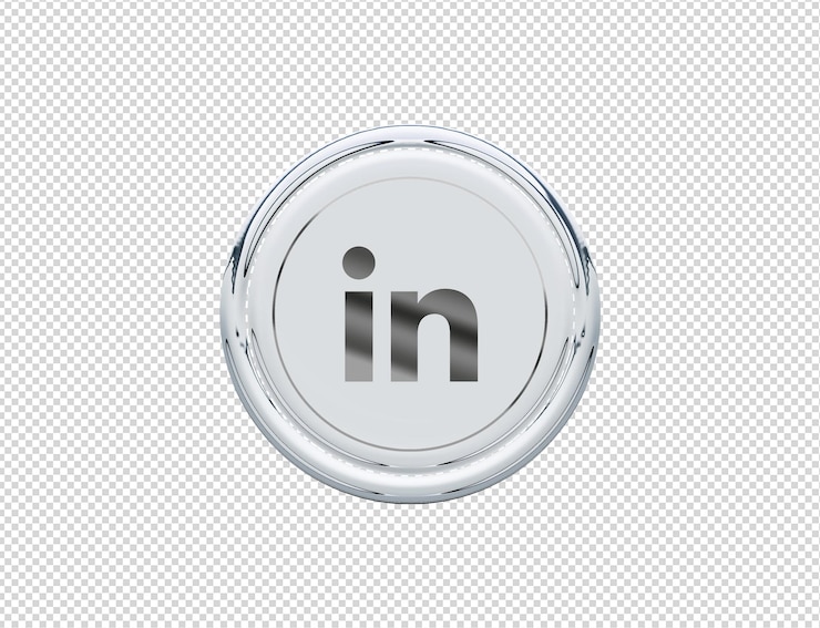 PSD representación 3d vinculada en icono plata brillante