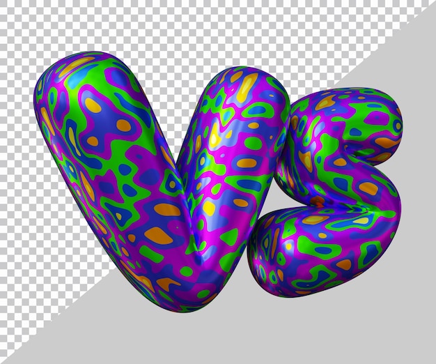 Representación 3d de vs texto con estilo moderno