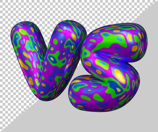 Representación 3d de vs texto con estilo moderno