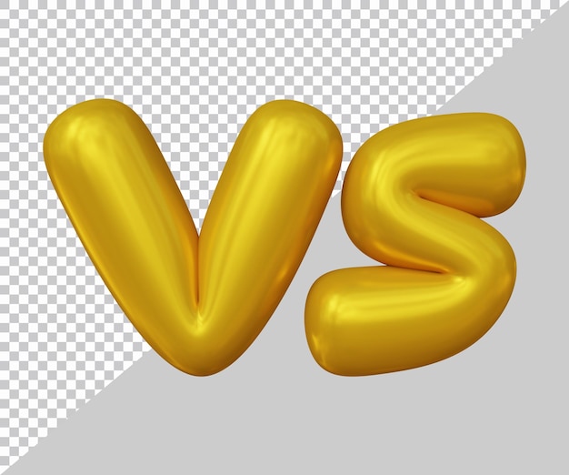 Representación 3d de vs texto con estilo moderno