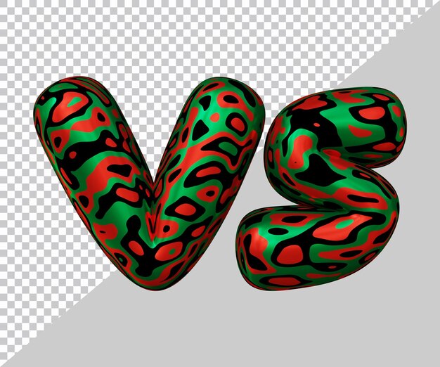 Representación 3d de vs texto con estilo moderno
