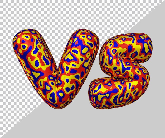Representación 3d de vs texto con estilo moderno