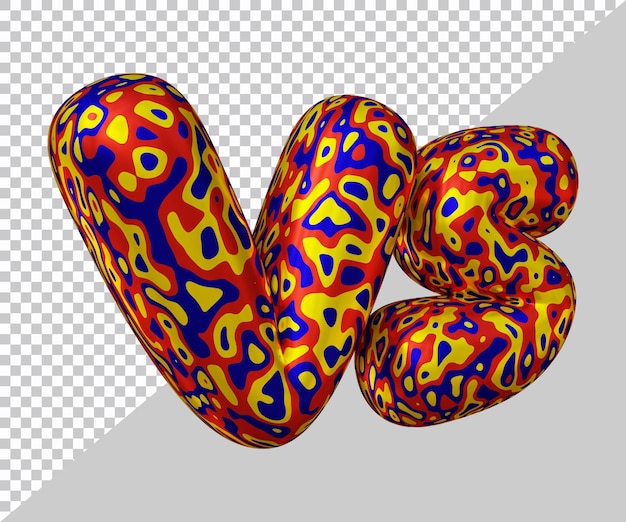 Representación 3d de vs texto con estilo moderno