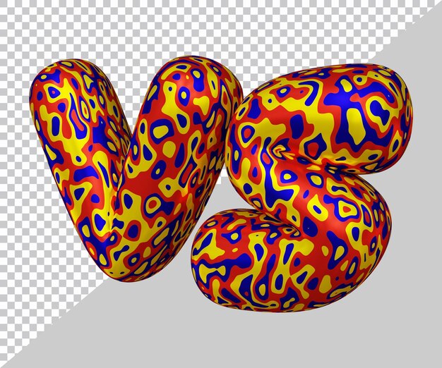 Representación 3d de vs texto con estilo moderno