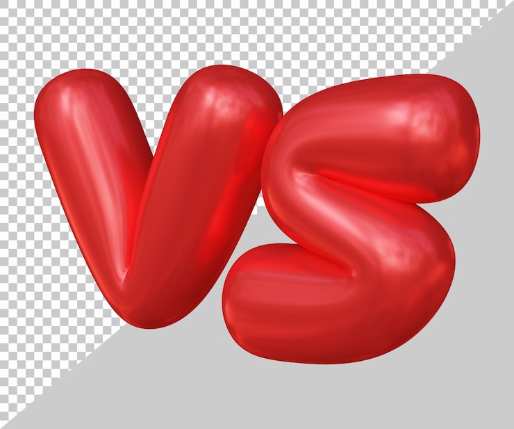 PSD representación 3d de vs texto con estilo moderno