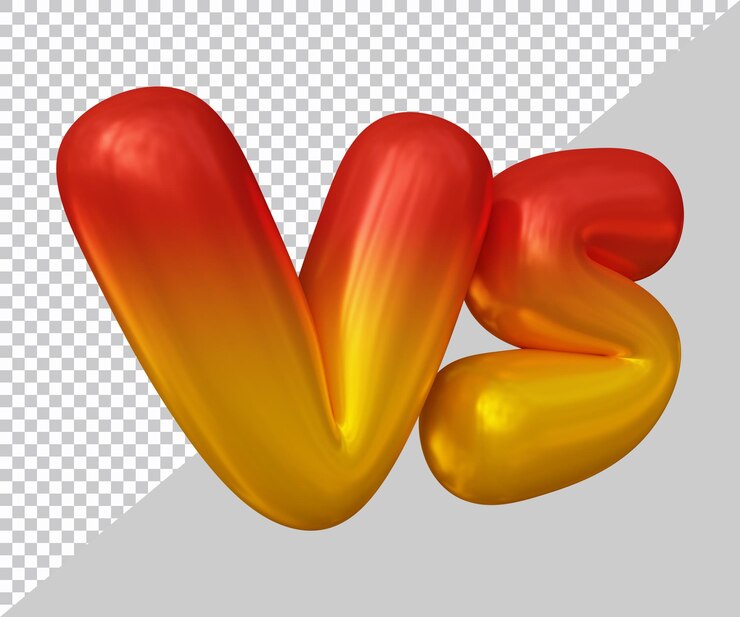 PSD representación 3d de vs texto con estilo moderno