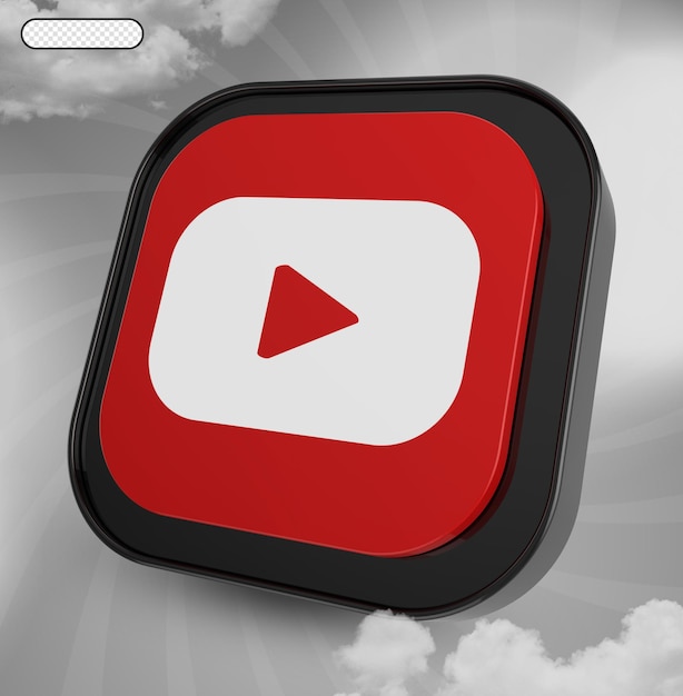 PSD representación 3d de youtube de redes sociales