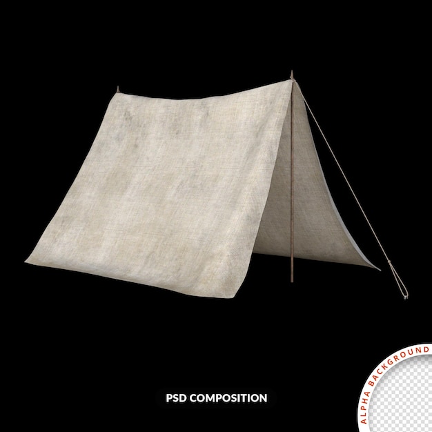 Representación aislada 3d de activo de tiempo de campamento PSD premium