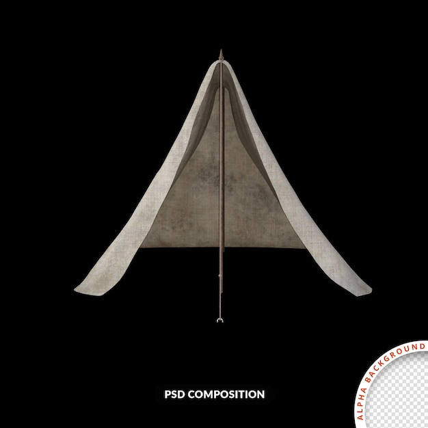 Representación aislada 3d de activo de tiempo de campamento PSD premium