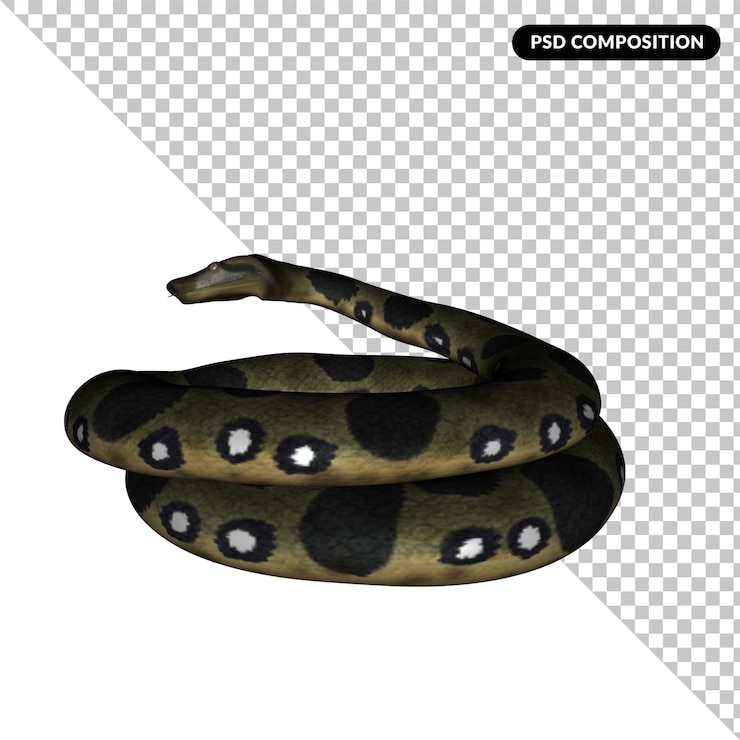 PSD representación aislada de animales serpiente 3d