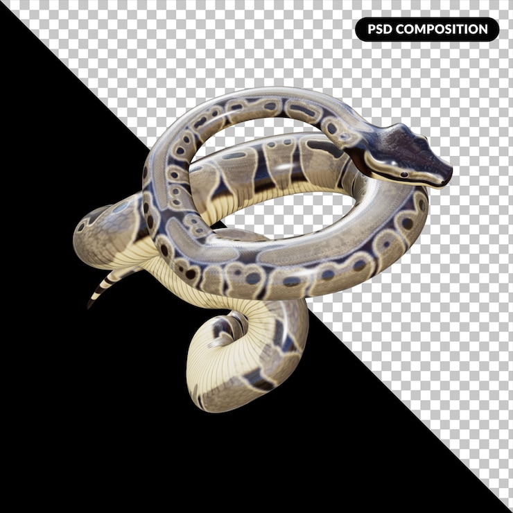 PSD representación aislada de animales serpiente 3d