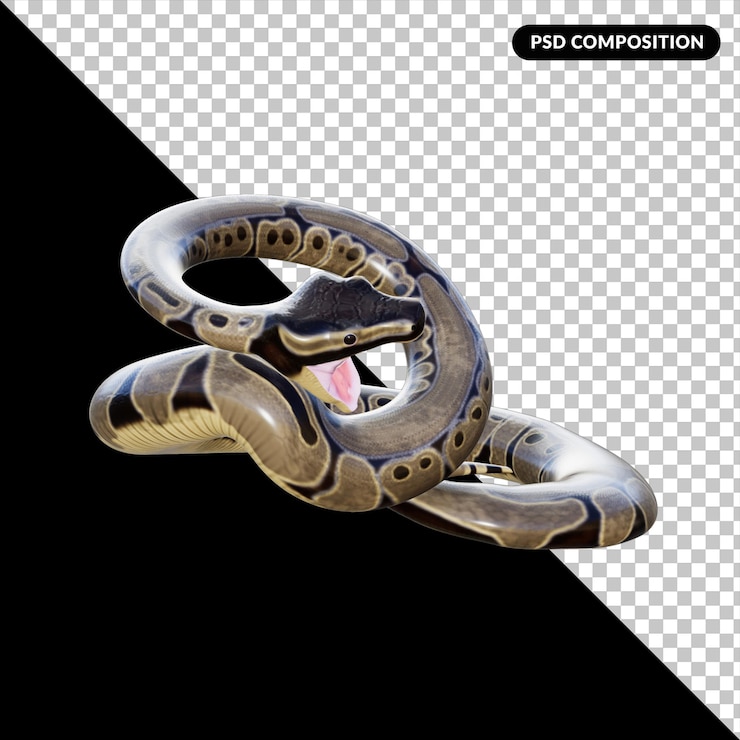 PSD representación aislada de animales serpiente 3d