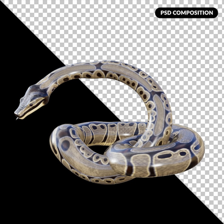 PSD representación aislada de animales serpiente 3d