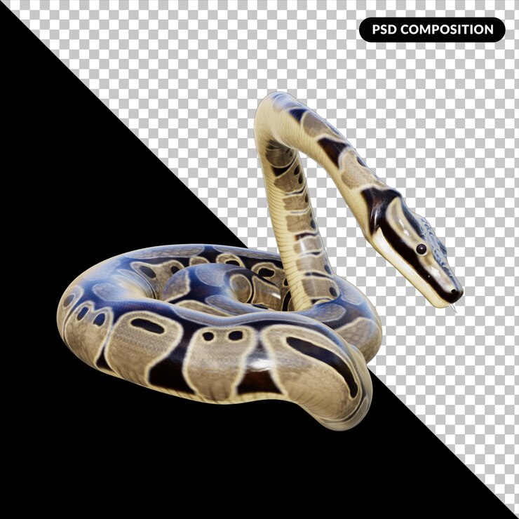 PSD representación aislada de animales serpiente 3d