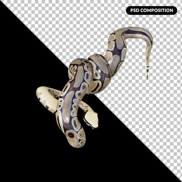 Representación aislada de animales serpiente 3D