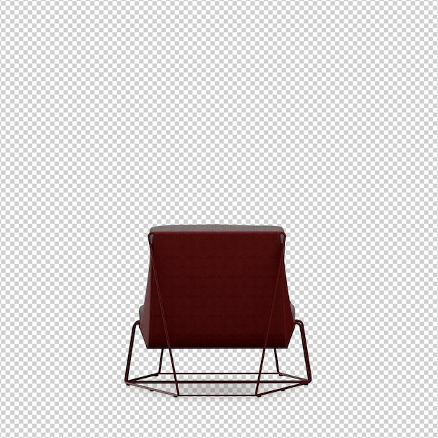 Representación aislada de la silla 3D