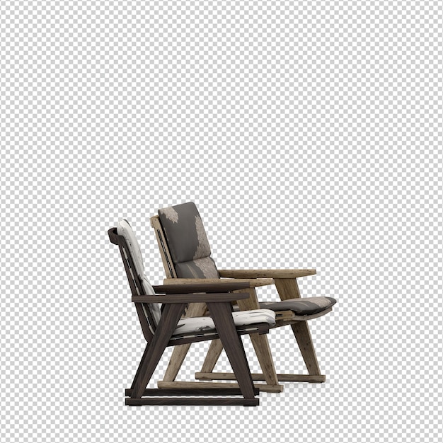 Representación aislada de la silla 3D