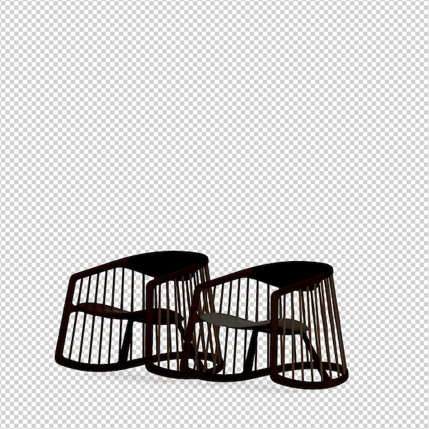 Representación aislada de la silla 3D