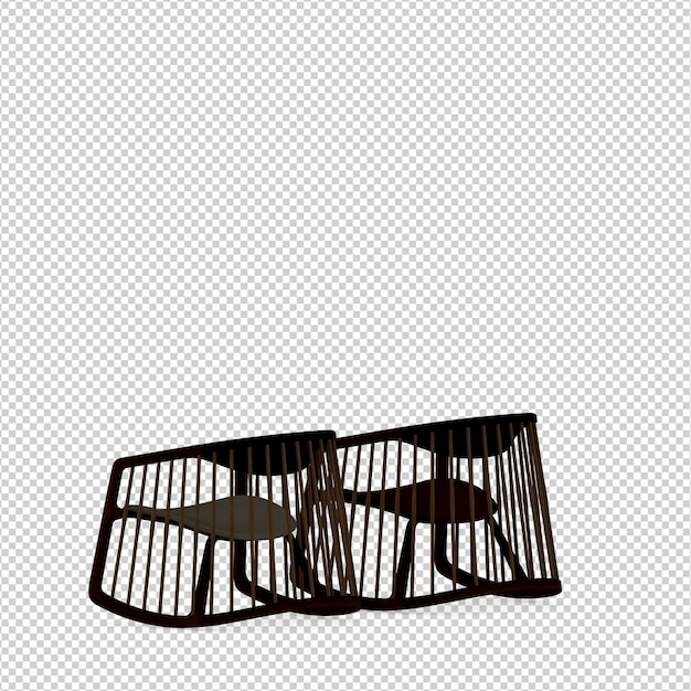 Representación aislada de la silla 3D