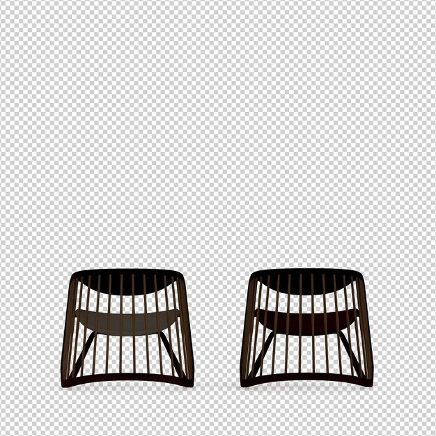 Representación aislada de la silla 3D