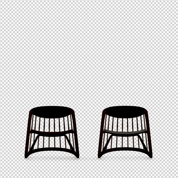 Representación aislada de la silla 3D