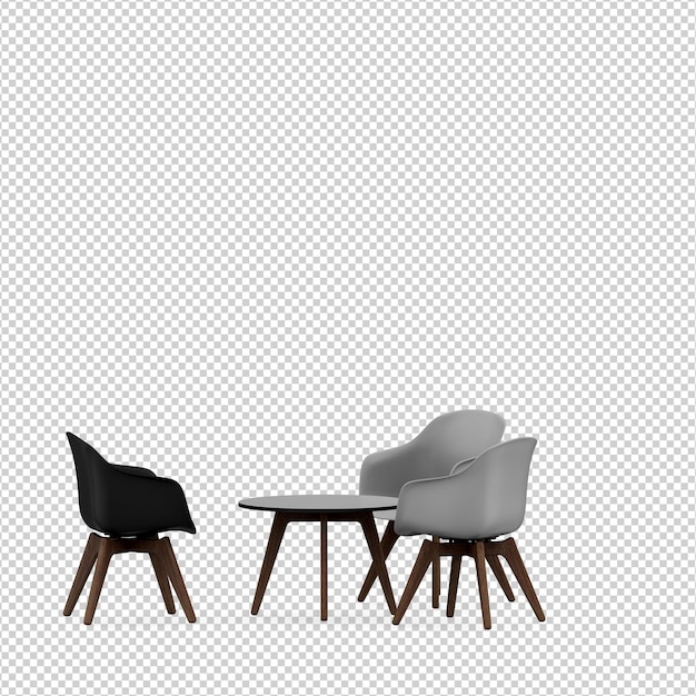 Representación aislada de la silla 3D