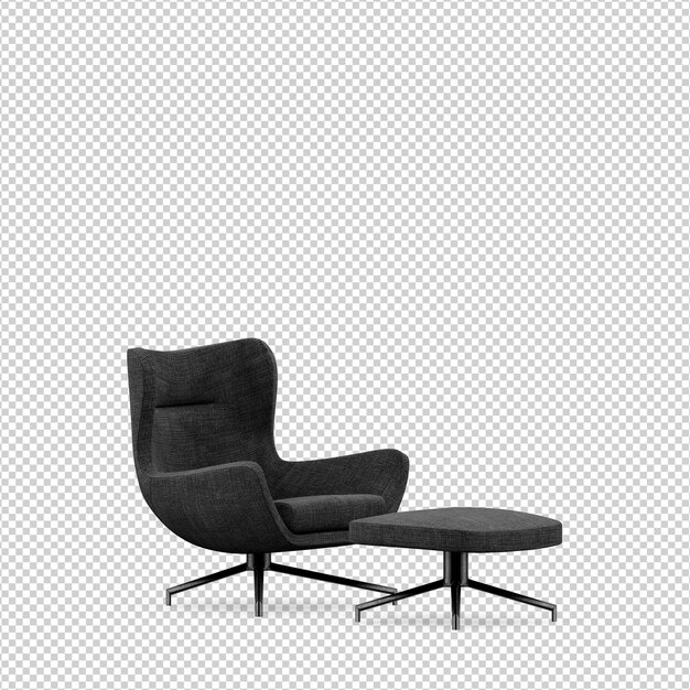 Representación aislada de la silla 3D
