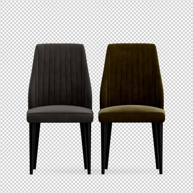 Representación aislada de la silla 3D
